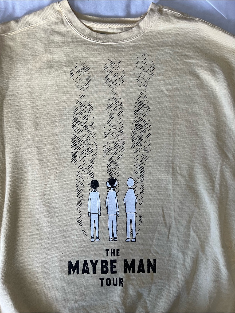 Maybe Man Tour Graphic Sweatshirt - Pale Yellow